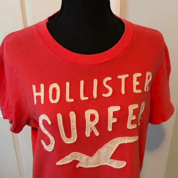 Y2K Vintage Coral Hollister Surfer tee size large - Picture 2 of 14
